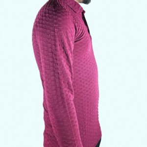 red violet mens full sleeve t shirt with collar