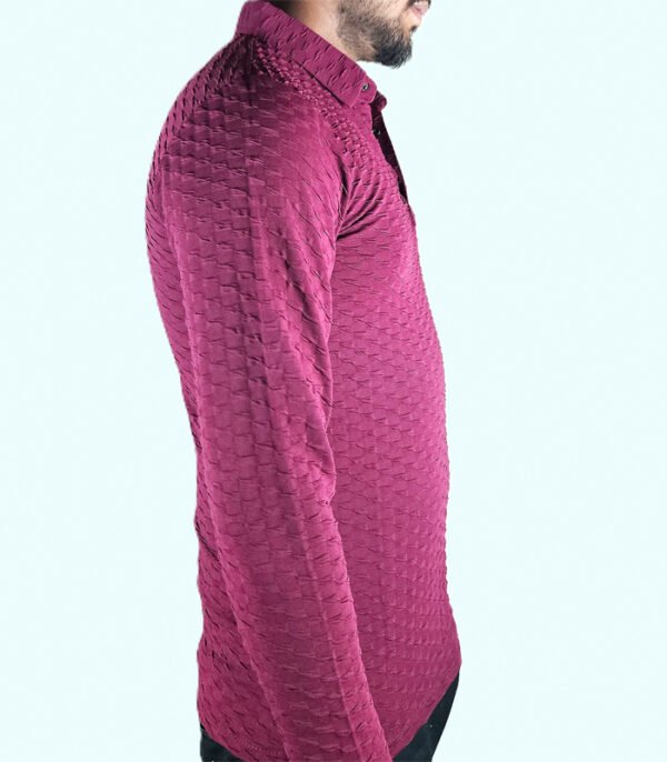 red violet mens full sleeve t shirt with collar